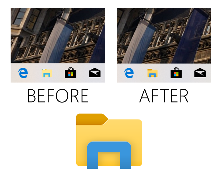 Before and after folder improvements.