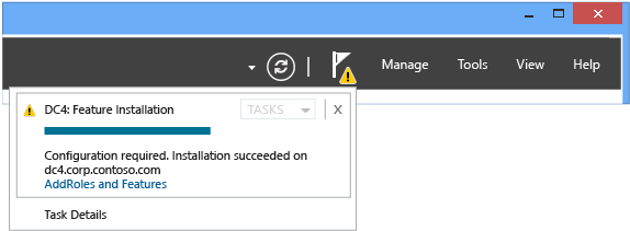 Screenshot that shows a task notification.
