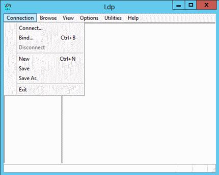 Screenshot that shows the Ldp dialog box.