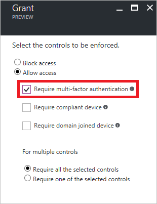 Select require multi-factor authentication