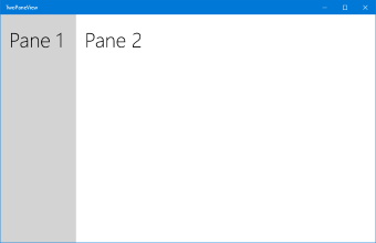 Two-pane view with panes set to default sizes