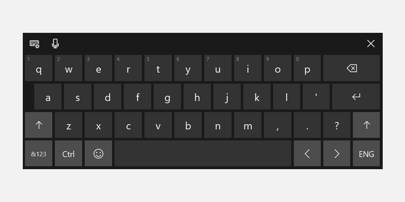 Default Windows touch keyboard