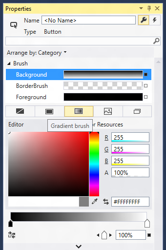 Create linear gradient in Visual Studio
