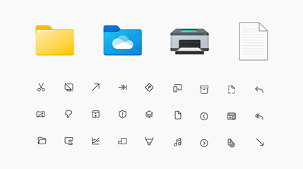 An image of a selection of windows icons.