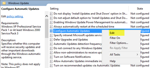 Configure Automatic Updates in the UI.
