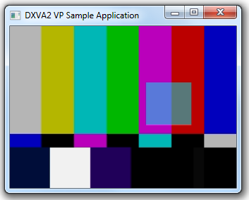 screenshot of the dxva2-videoproc sample