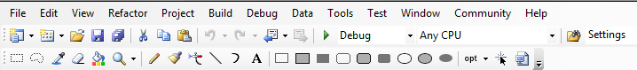 screen shot of a toolbar with dozens of icons 