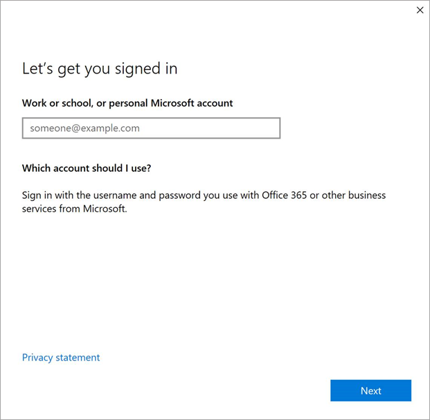 Azure AD sign-in page.