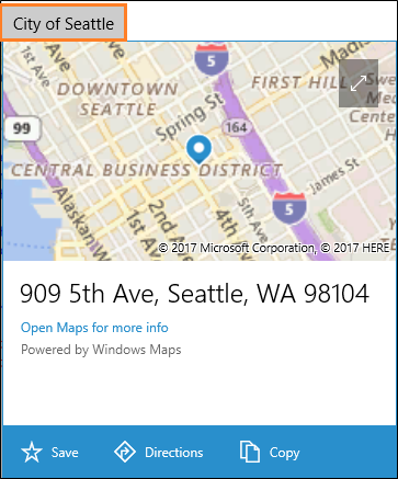Microsoft Maps app showing offline map