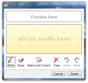 Math input control with extended buttons enabled