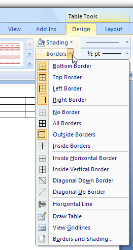 microsoft word toolbar icons names
