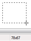screen shot of status bar showing number of pixels 