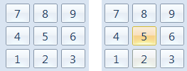 figure of numeric keypad with a key highlighted 