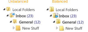 figure of two sets of folders in tree view 