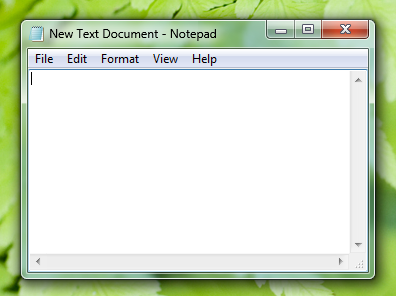 screen shot of window frame around notepad window 