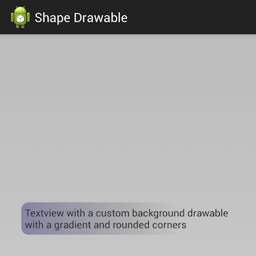 Textview with a custom background, drawable with a gradient and rounded corners