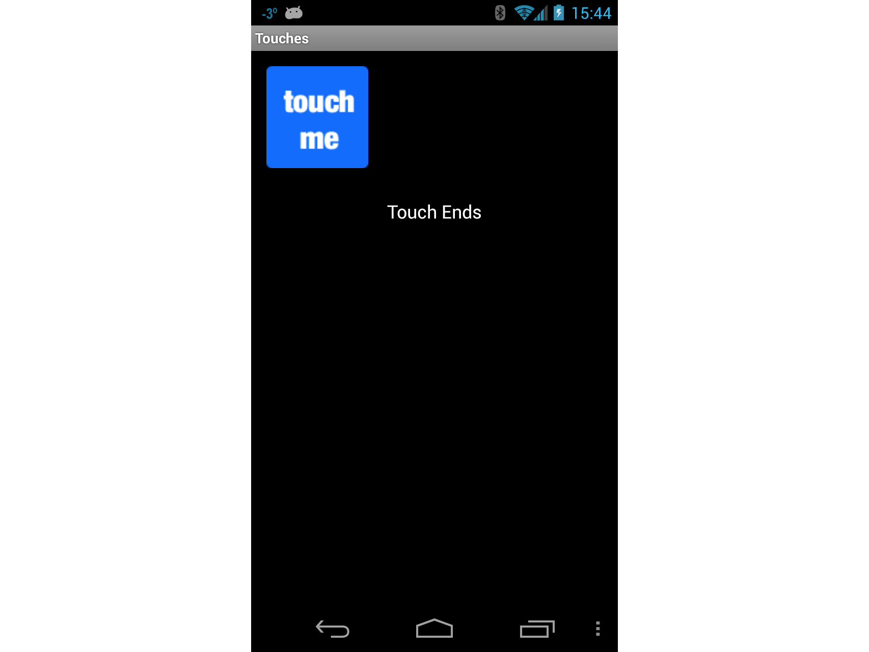 Screenshot of activity with Touch Ends