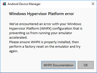 android mac emulator: failed to create vm ffffffff emulator: failed to create hax vm