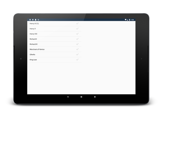 App running on tablet