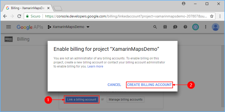 Link project to billing account