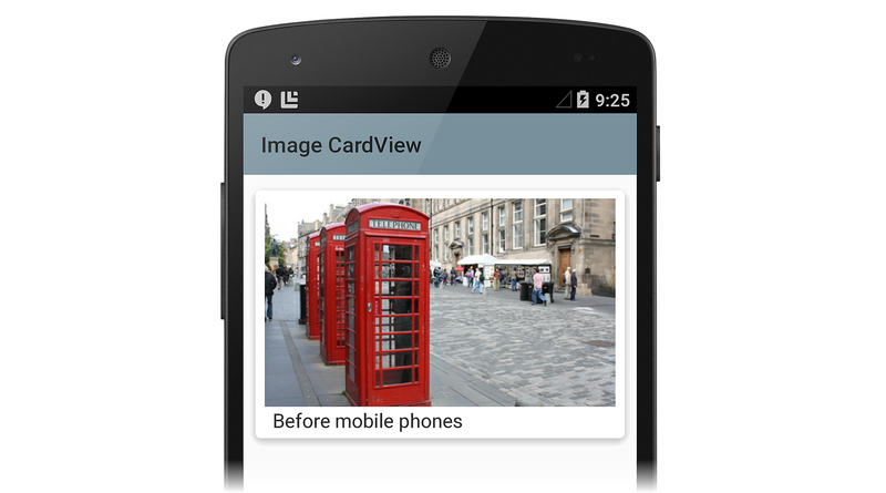 CardView with an image and caption below the image