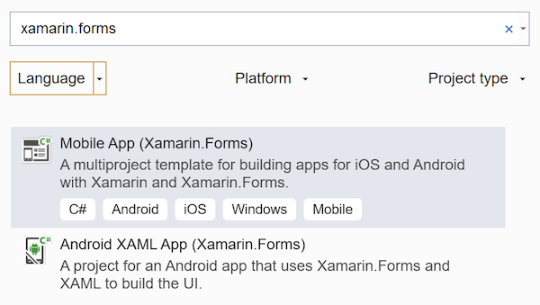 Filter for Xamarin.Forms apps