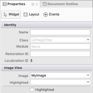 Select an image set's name from the dropdown list