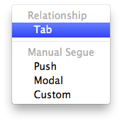 Select the Tab Relationship