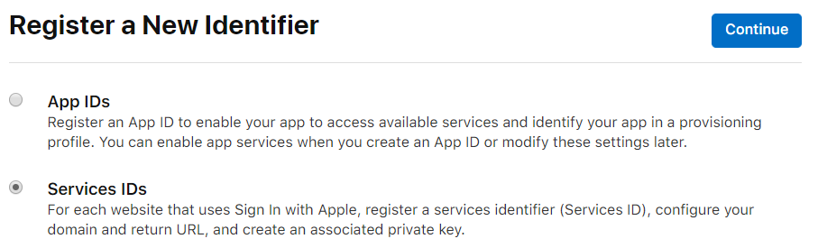Create a new Service ID