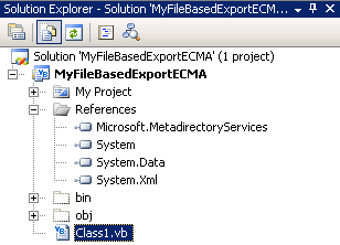 Solution Explorer after adding the .dll file