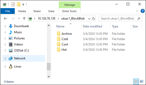 Shares shown in File Explorer