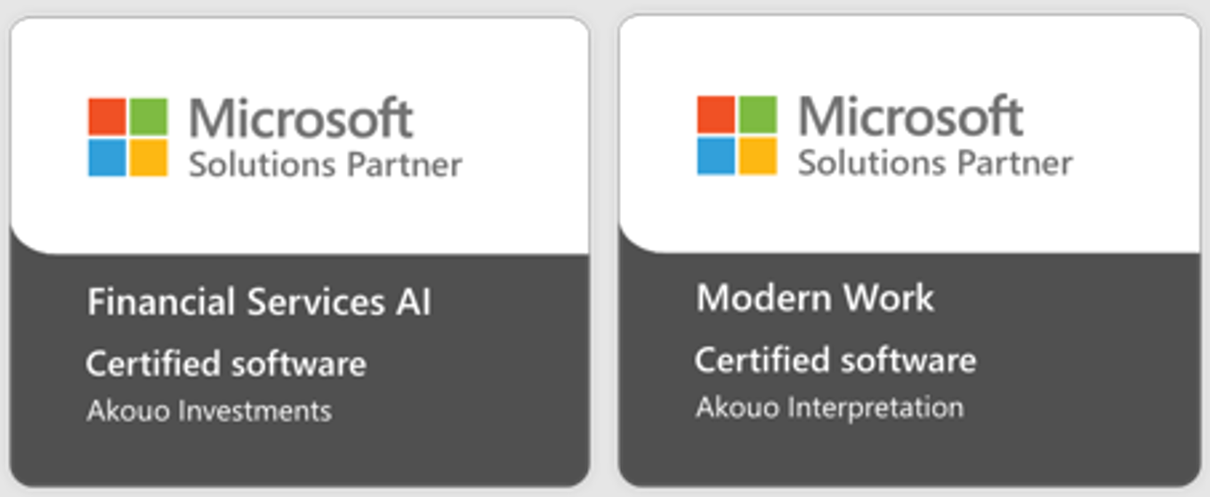 Captura de pantalla de dos ejemplos de logotipos de asociados de Microsoft.