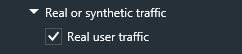 Filtering for real user traffic