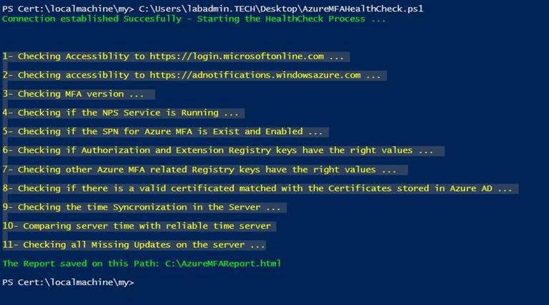 Example PowerShell output
