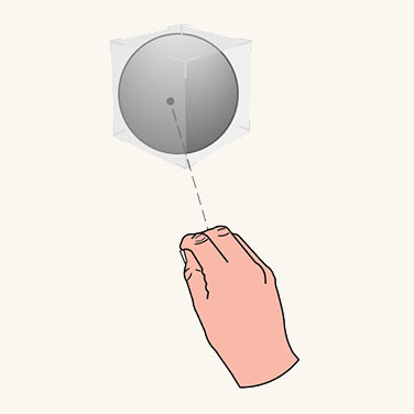 gestos instintivos para objetos lejanos medianos