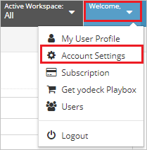 Screenshot shows with Account Settings selected for the user.