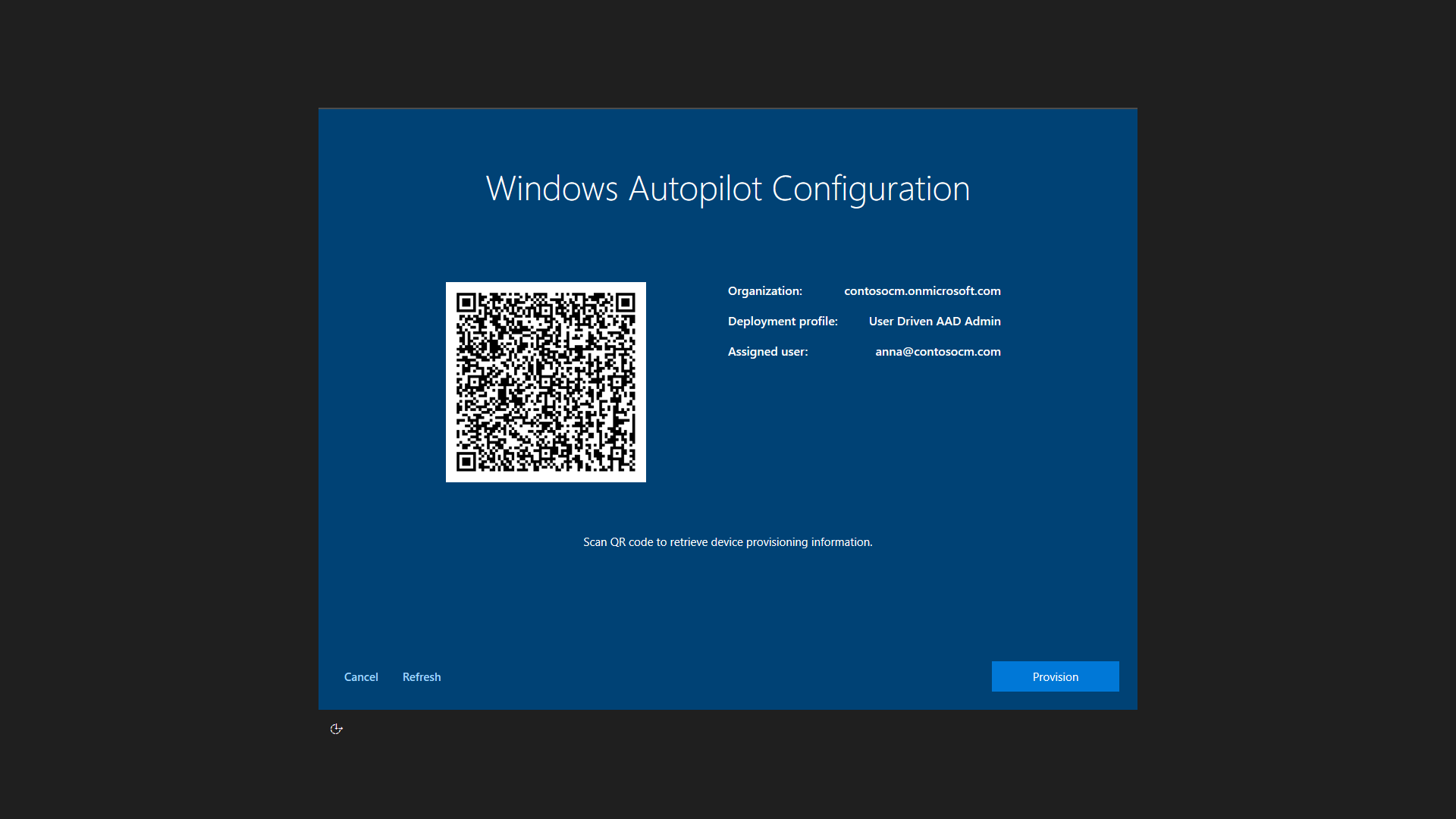 Windows pantalla de configuración de Autopilot.