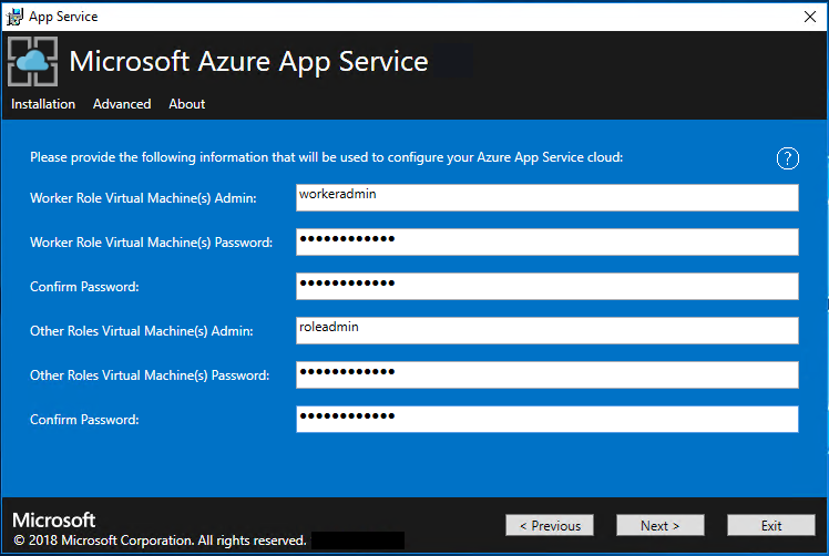 Captura de pantalla que muestra la pantalla donde se selecciona la imagen de la plataforma Windows que va a usar el instalador de App Service