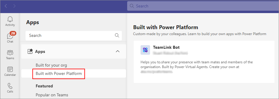Capturas de pantalla de la página de aplicaciones, que muestran las aplicaciones de Microsoft Power Platform enumeradas en Creado con Power Platform.