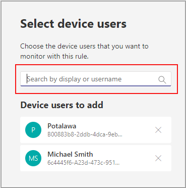 agregar usuario en la regla de estado de estado del dispositivo.