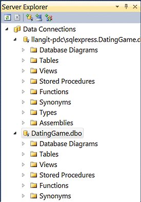 image: Viewing Data Connections in Visual Studio Server Explorer