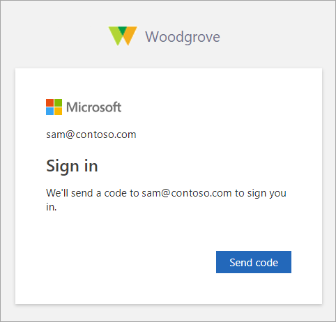 Captura de pantalla que muestra el botón Enviar código.