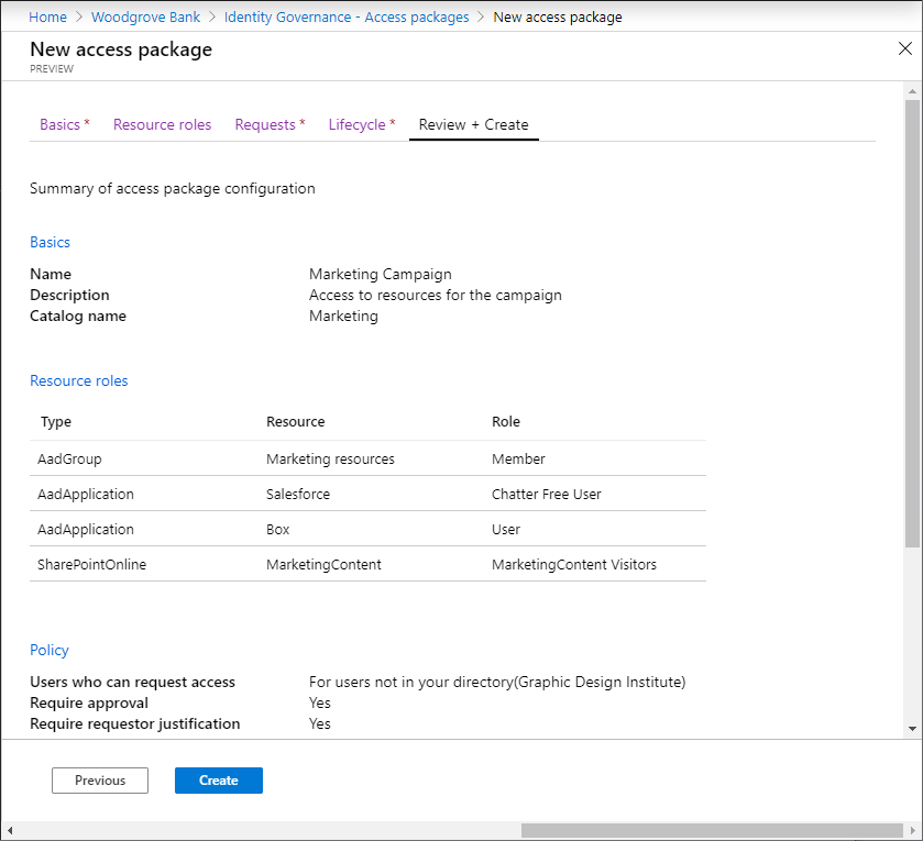 Access package - Enable policy setting