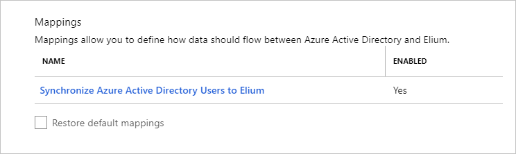 Synchronize link for mapping Microsoft Entra users to Elium