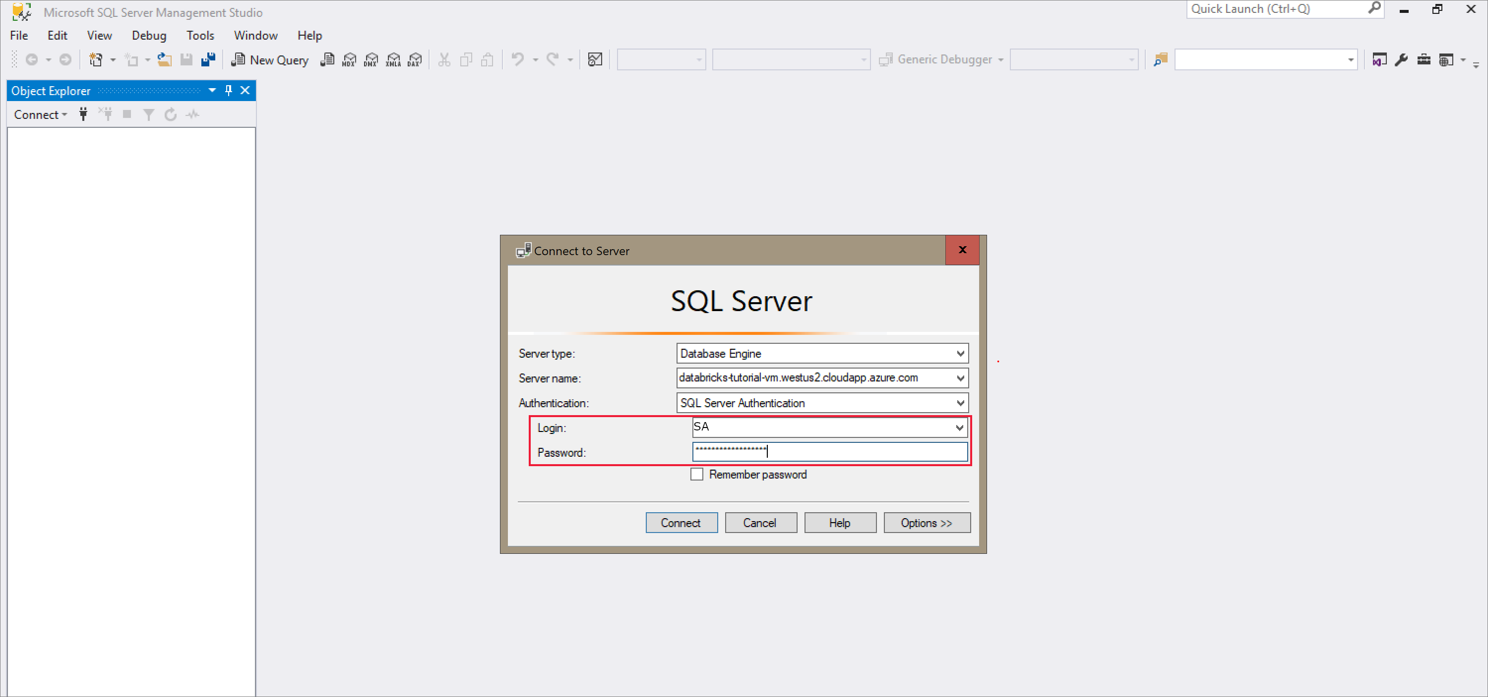 Conexión con SQL Server mediante SQL Server Management Studio