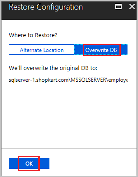 Select Overwrite DB