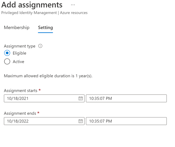 Screenshot showing how to add assignments-setting.