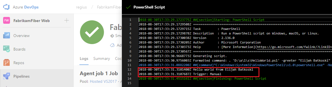 Compilación de un resumen del registro del script de PowerShell