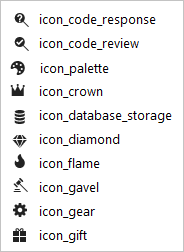 icon_palette, icon_crown, icon_database_storage, icon_diamond, icon_flame, icon_gavel, icon_gear, icon_gift, icon_government, icon_headphone