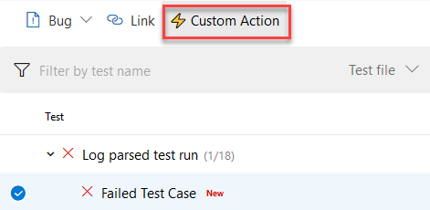 Botón Acción personalizada de la barra de herramientas.